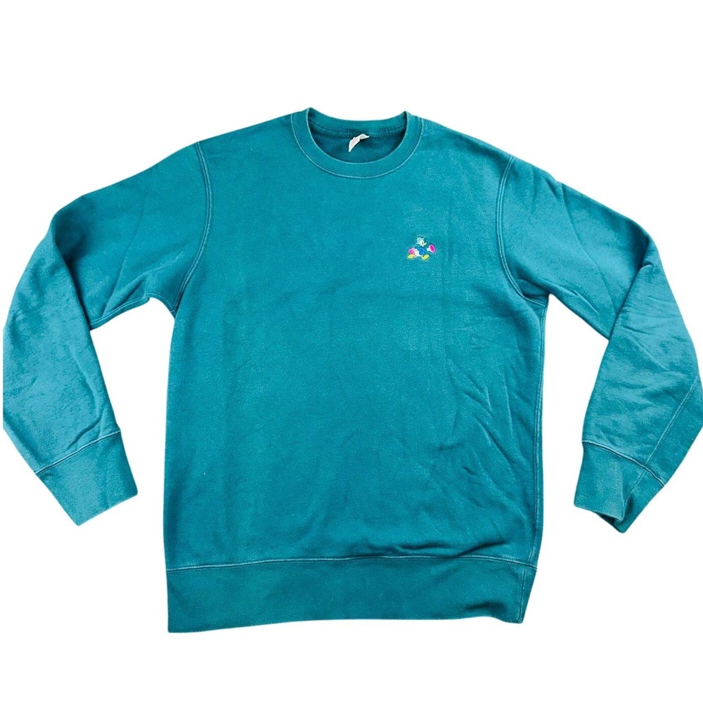 Uniqlo x Disney Donald‎ Duck Sets Out Sweatshirt M Blue Embroider Graphic Cotton